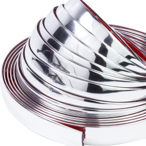 Moldura cromada de 34 pulgadas (0.787 in) para automóvil, cuerpo lateral automotriz, tira cromada (autoadhesiva), a prueba de arañazos, decorativa Moldura cromada de 34 pulgadas (0.787 in) para automóvil, cuerpo lateral automotriz, tira cromada (autoadhesiva), a prueba de arañazos, decorativa