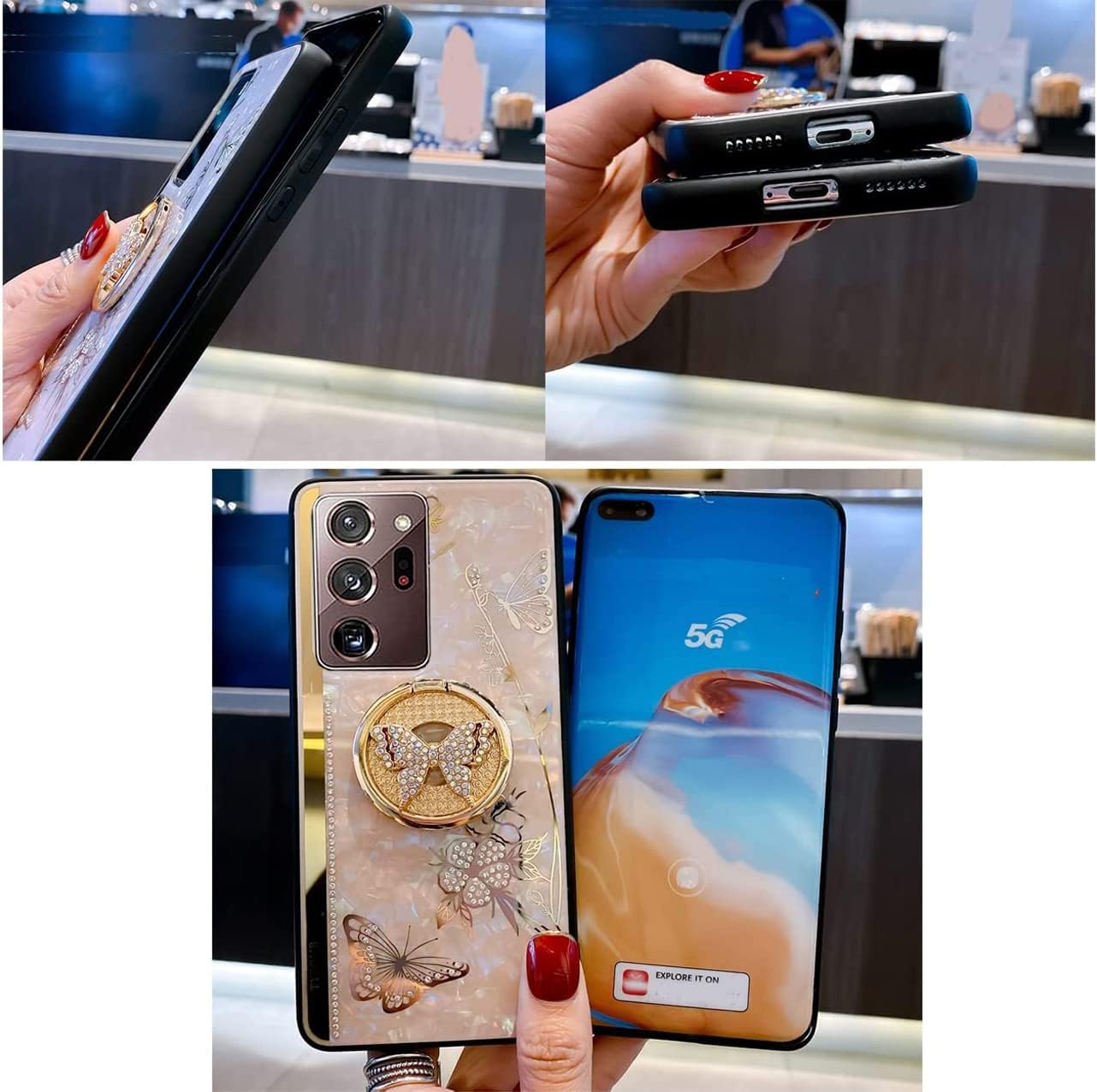 Funda para Samsung Galaxy A32 5G (no compatible con A32 4G) para mujeres y niñas, diseño de lujo, bonito diseño de diamantes de imitación de