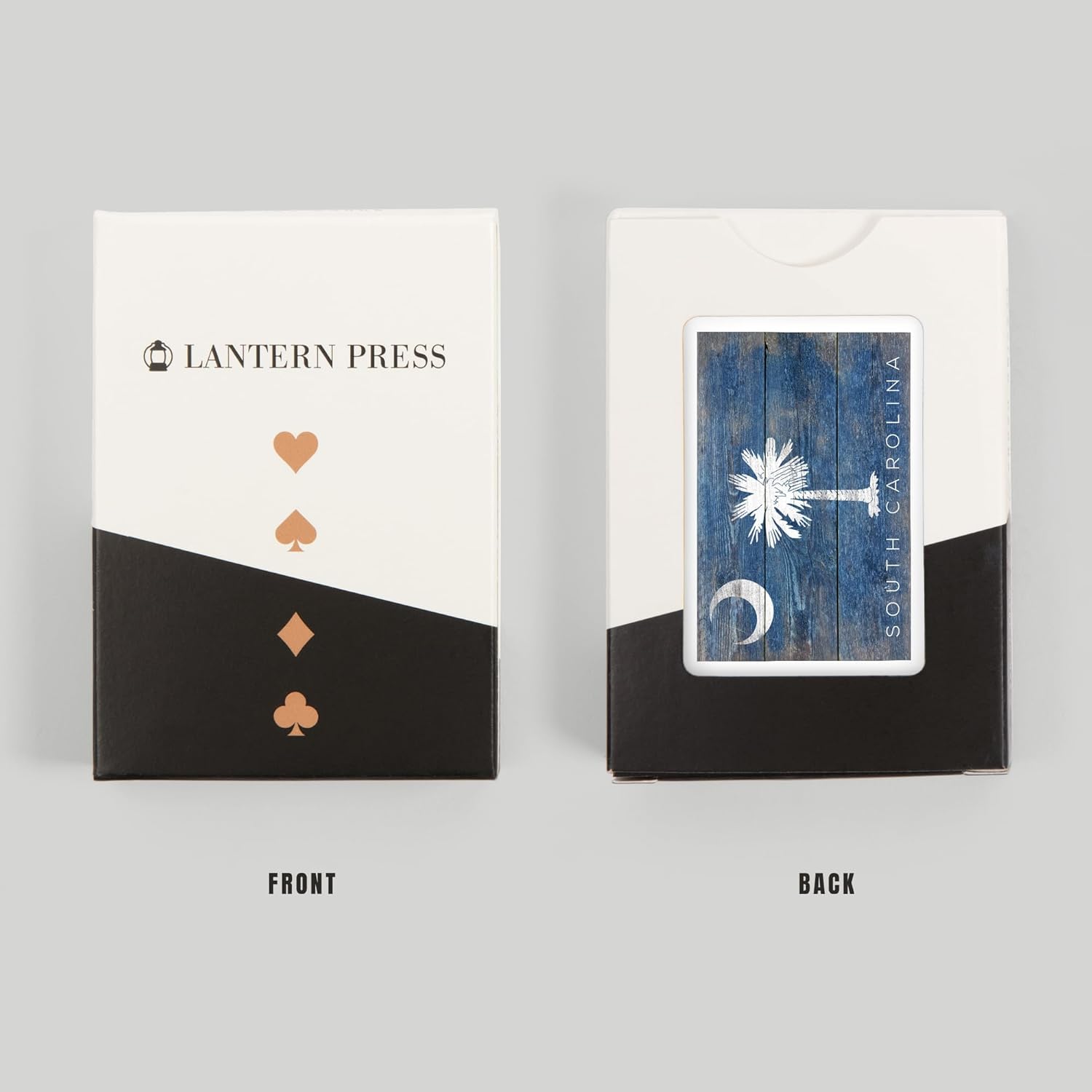 Lantern Press Carolina del Sur, bandera rústica del estado (52 cartas de juego, baraja de cartas de tamaño póquer con comodines)