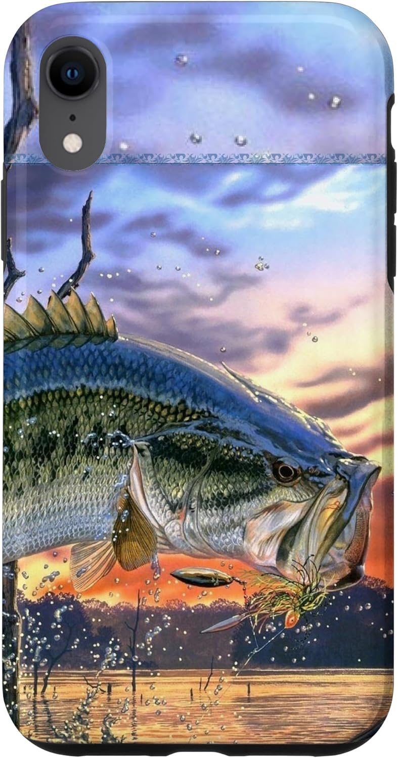 iPhone XR Largemouth Bass Pesca para hombres Cool Fish Caza Estuche de Regalo