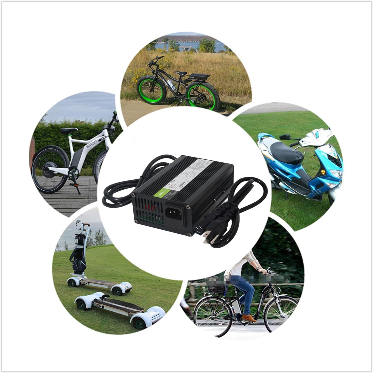 Cargador de batería de 24 V Cargador inteligente automático 5A cargador de goteo e interruptor de ES Conector XLR de 3 pines adecuado para cargar
