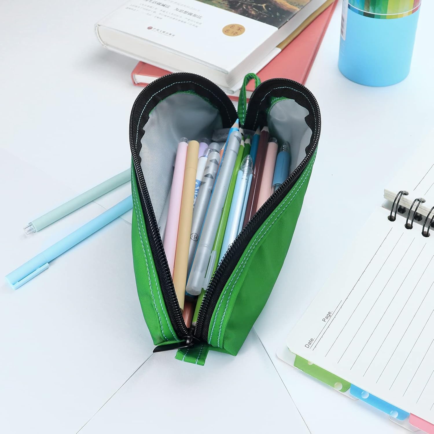 Gloppie – Bonito estuche para lápices kawaii para niños y niñas, pequeño estuche para lápices con cremallera, suministros escolares para