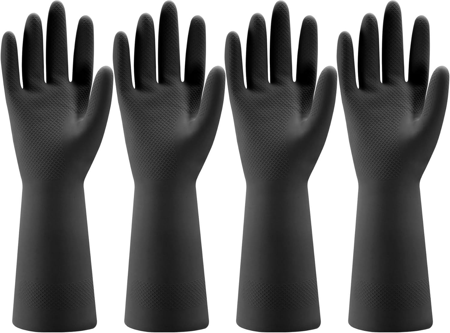 Bamllum 4 pares de guantes de goma para lavar platos de cocina, guantes de limpieza reutilizables para el hogar para lavar platos y tareas de