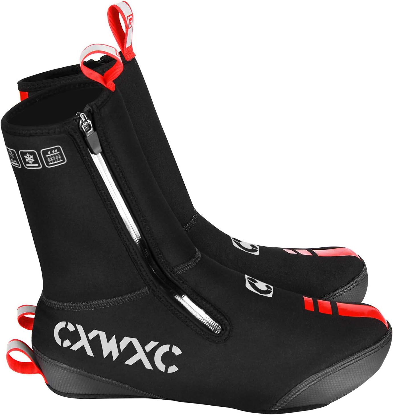 CXWXC Fundas de neopreno impermeables para zapatos de ciclismo, para invierno, térmicos, cálidos, para hombres y mujeres, botas de bicicleta de