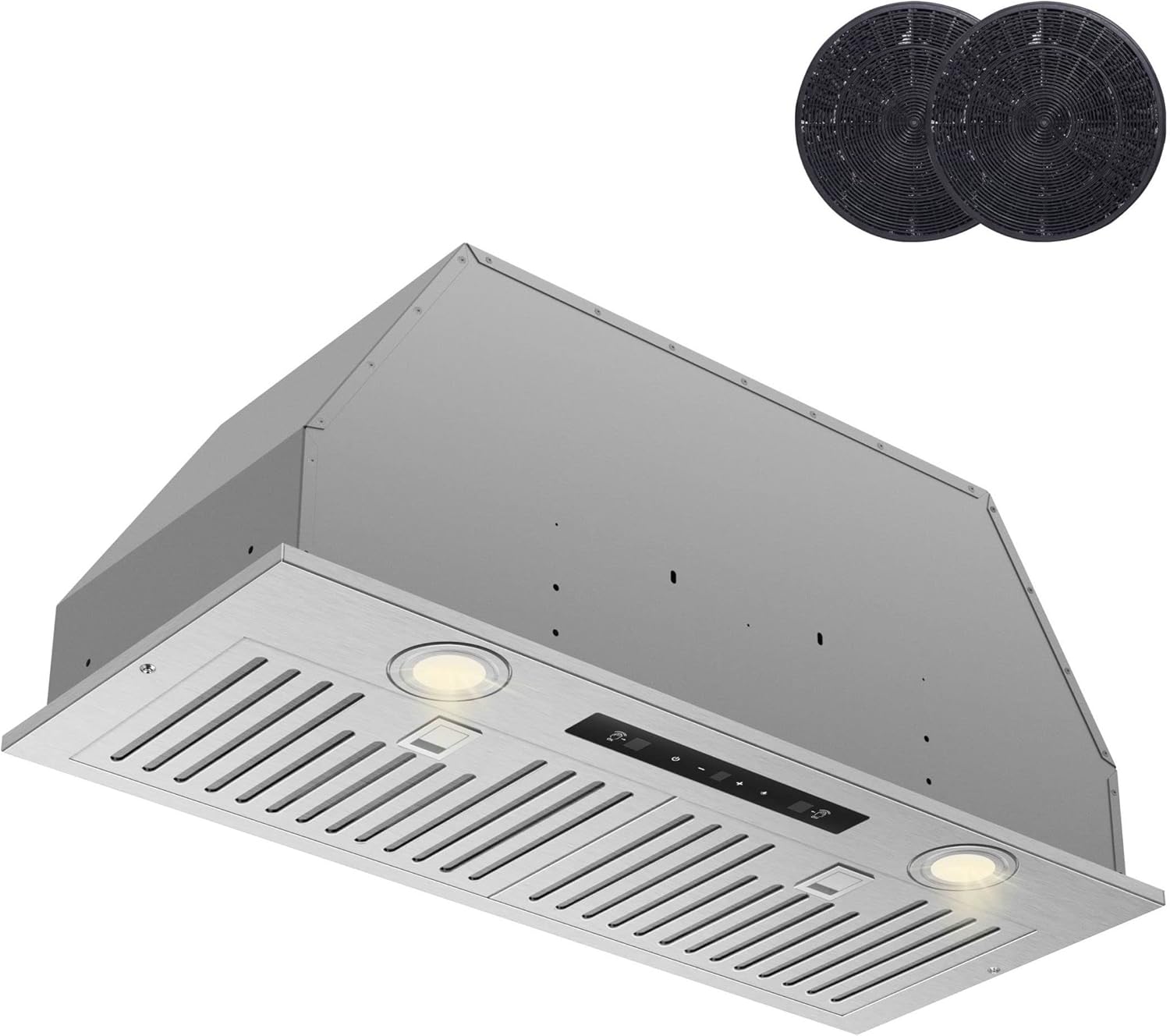Campana extractora de 30 pulgadas con 800 CFM, motor de CC, EVERKITCH, campana de estufa integrada, filtro de acero inoxidable, campana de