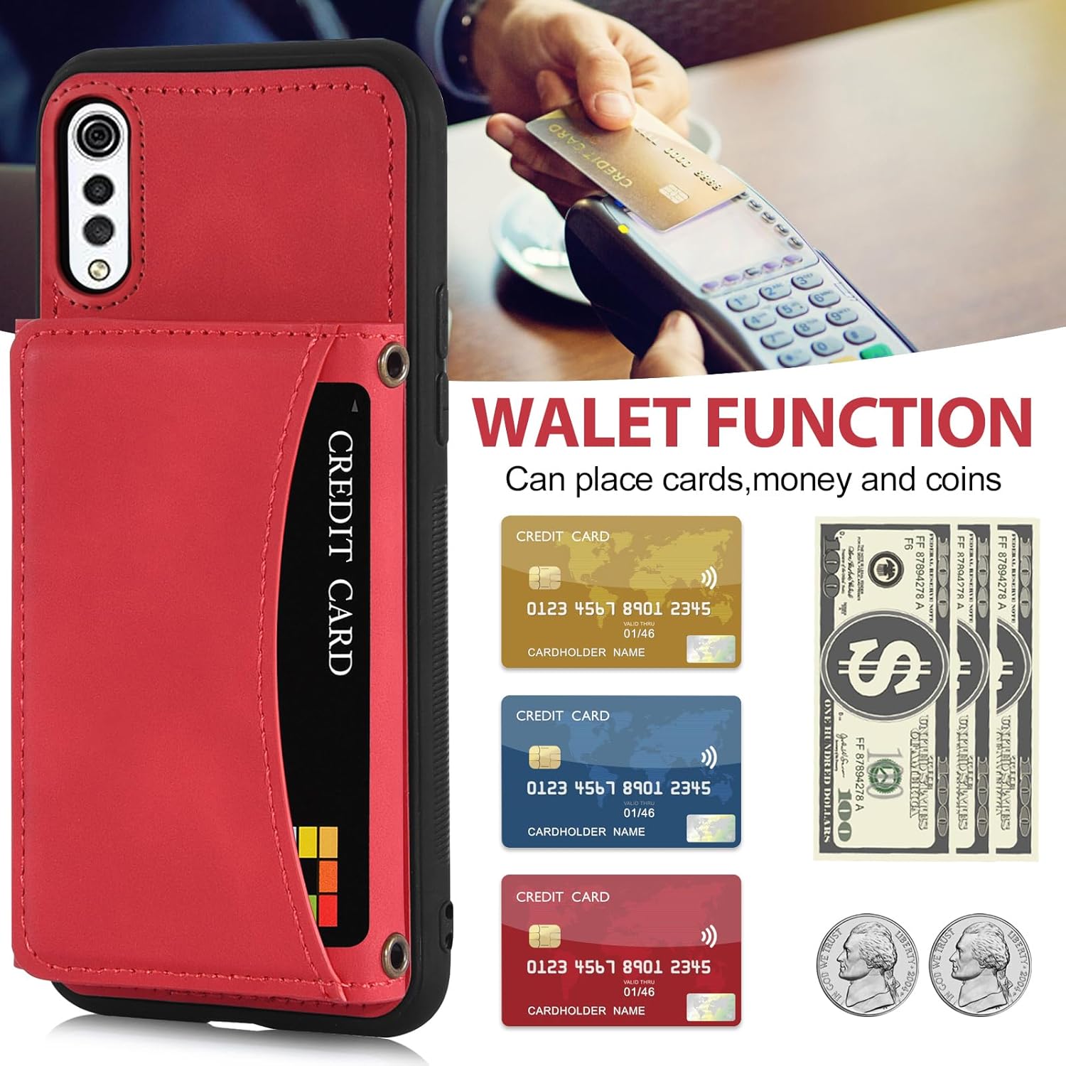Asuwish Funda de teléfono para LG Velvet 5GLGVelvet Verizon G5 UW T-mobile 2020 Funda tipo cartera con protector de pantalla de vidrio templado y