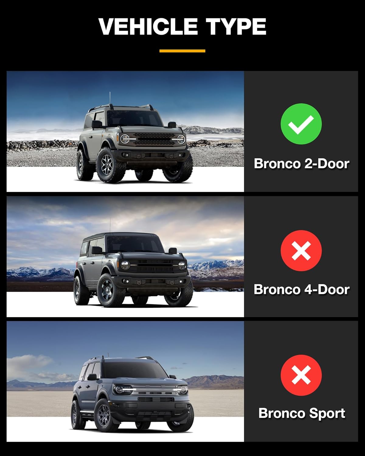 3W Alfombrillas y forro de carga para Ford Bronco de 2 puertas 2021 2022 2023 2024 2 2024 para todo tipo de clima, accesorios de automóvil TPE de