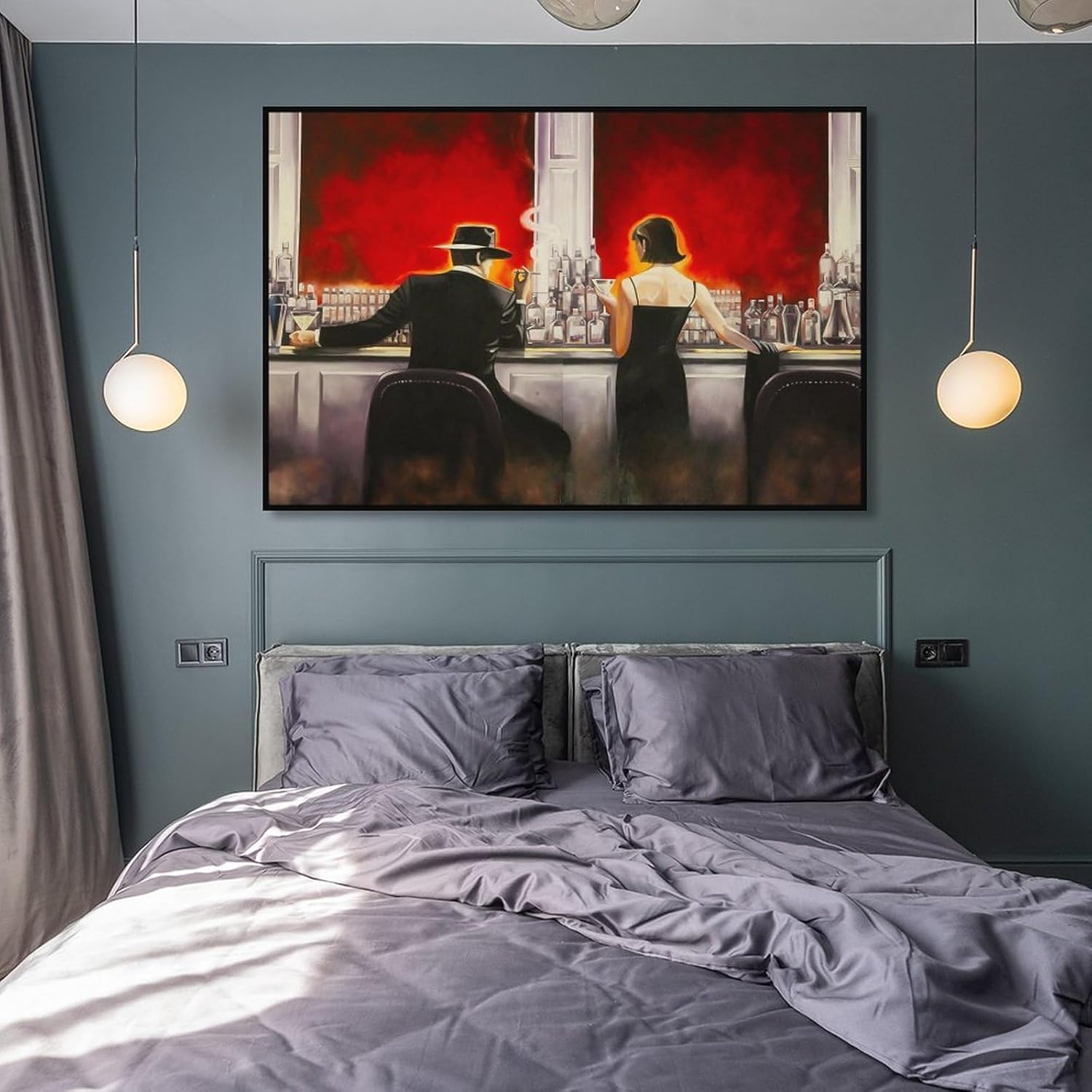 Arte de pared de barra de puros, lienzo para decoración de pared, para hombres y mujeres, arte de pared para disfrutar de beber en el bar, pintura