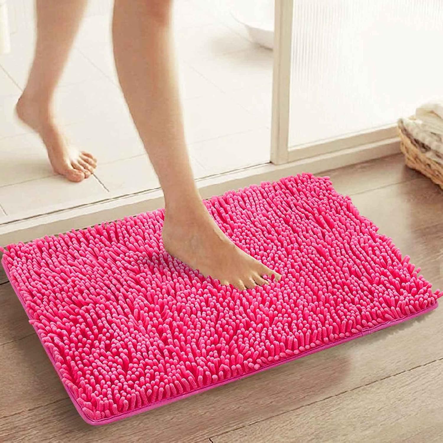 Alfombras de baño antideslizantes, de felpilla, absorbente, de secado rápido, 24 x 16 pulgadas, lavables a máquina, esponjosas, alfombras de baño
