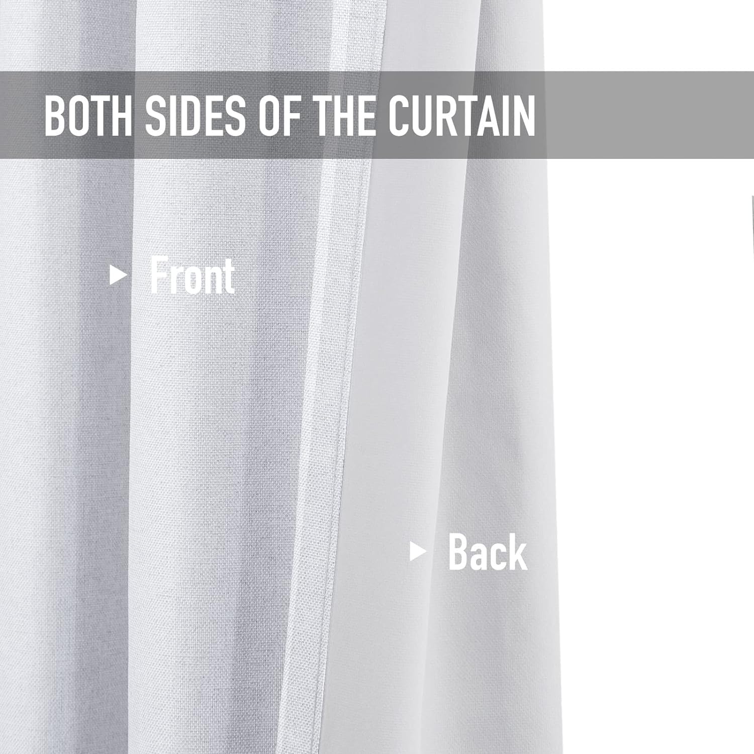 Cortinas 100% opacas de 45 pulgadas de largo, cortinas opacas de lino de 45 pulgadas de largo, juego de 2 paneles de cortinas opacas con aislamiento