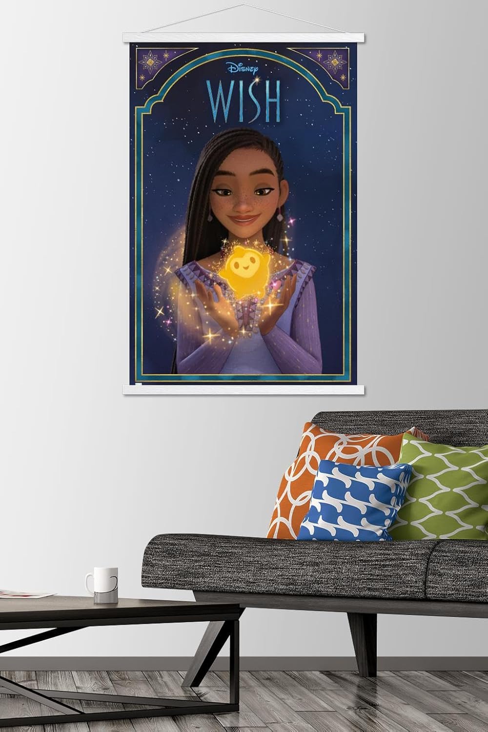 Trends International Disney Wish – Póster de pared con marco magnético Asha & Star