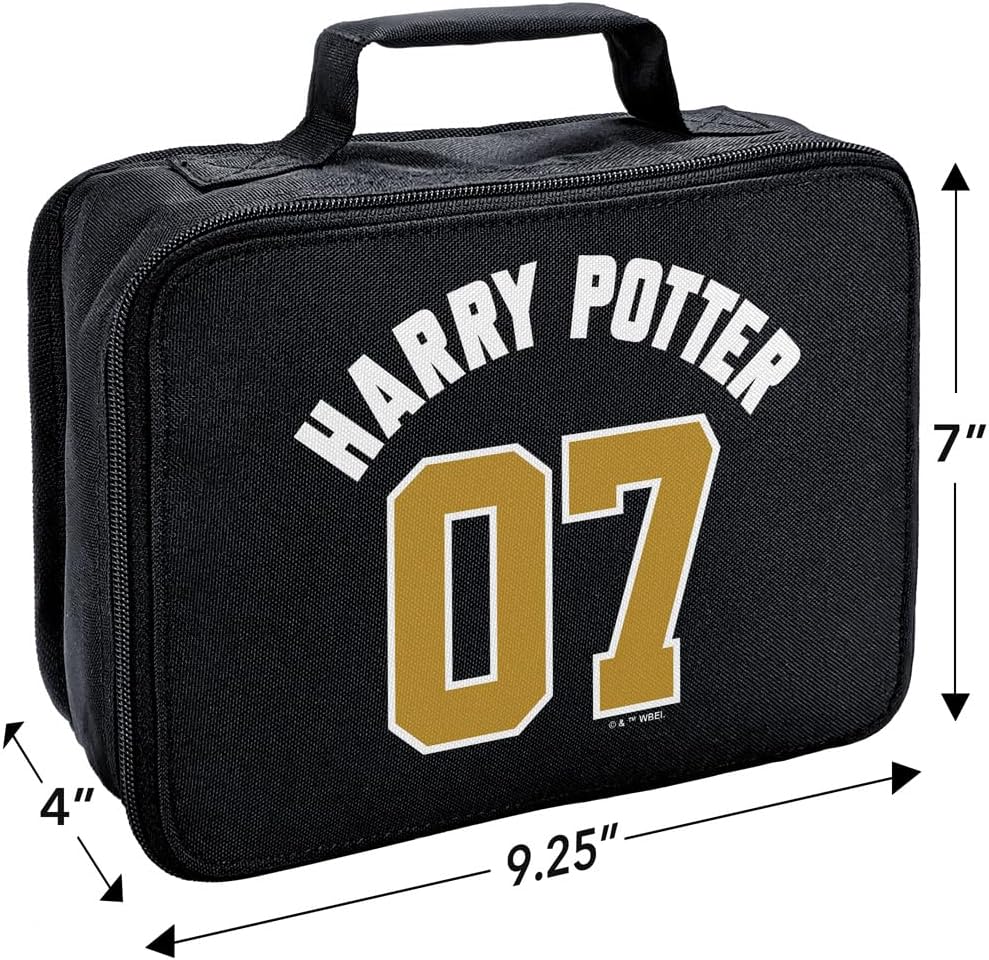LOGOVISION Harry Potter Jersey Clean Insulated Soft Side Lunch Box – Bolsa de almuerzo reutilizable para trabajo de oficina escolar, sin BPA