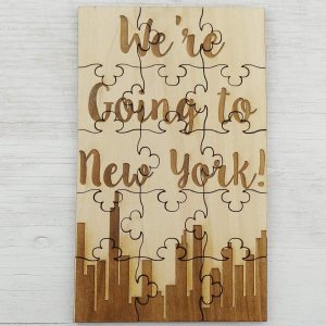 We Going to New York – Rompecabezas de madera de tilo de 15 piezas, sorpresa de vacaciones NY Trip Reveal We Going to New York – Rompecabezas de madera de tilo de 15 piezas, sorpresa de vacaciones NY Trip Reveal