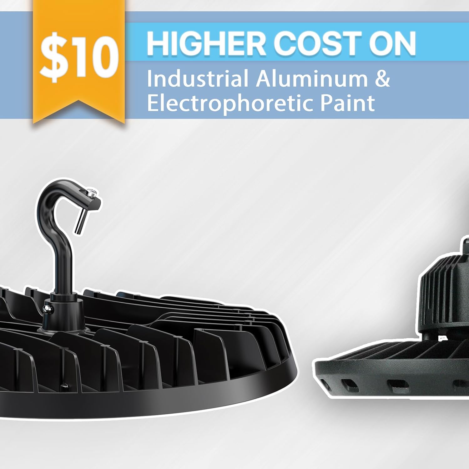 HYPERLITE Luz LED de alta bahía de 150 W, 2 paquetes de 21000 lm con enchufe de EE. UU., luz LED UFO de alta bahía para almacén, taller, fábrica,