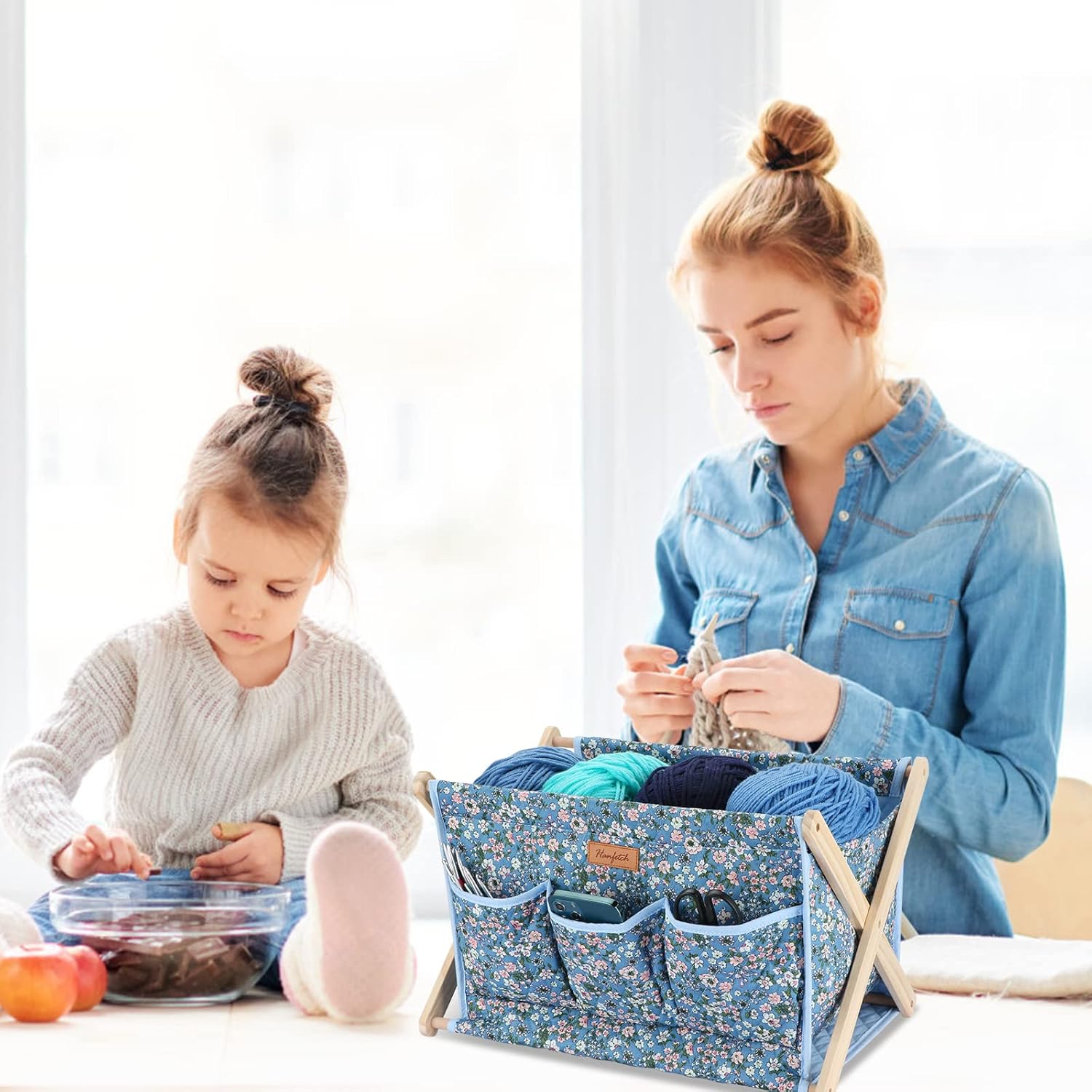 Yarn Caddy – Organizador de almacenamiento de hilo de gran tamaño para madejas de hilo, organizador para ganchillos, agujas de tejer, otros