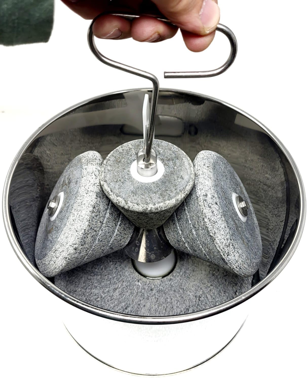 Butterfly Peerless – Molinillo húmedo de 3 piedras con amasadora Atta y raspador de coco, 2 litros, 110 V para Estados Unidos y Canadá, rosa