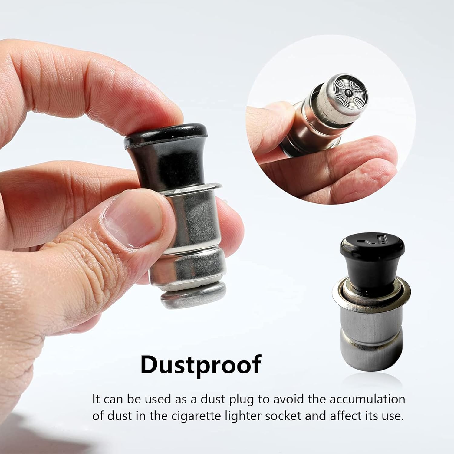 Encendedor de cigarrillos de automóvil de 12 V, enchufe de repuesto de enchufe de metal de plástico emergente, accesorios de repuesto para la
