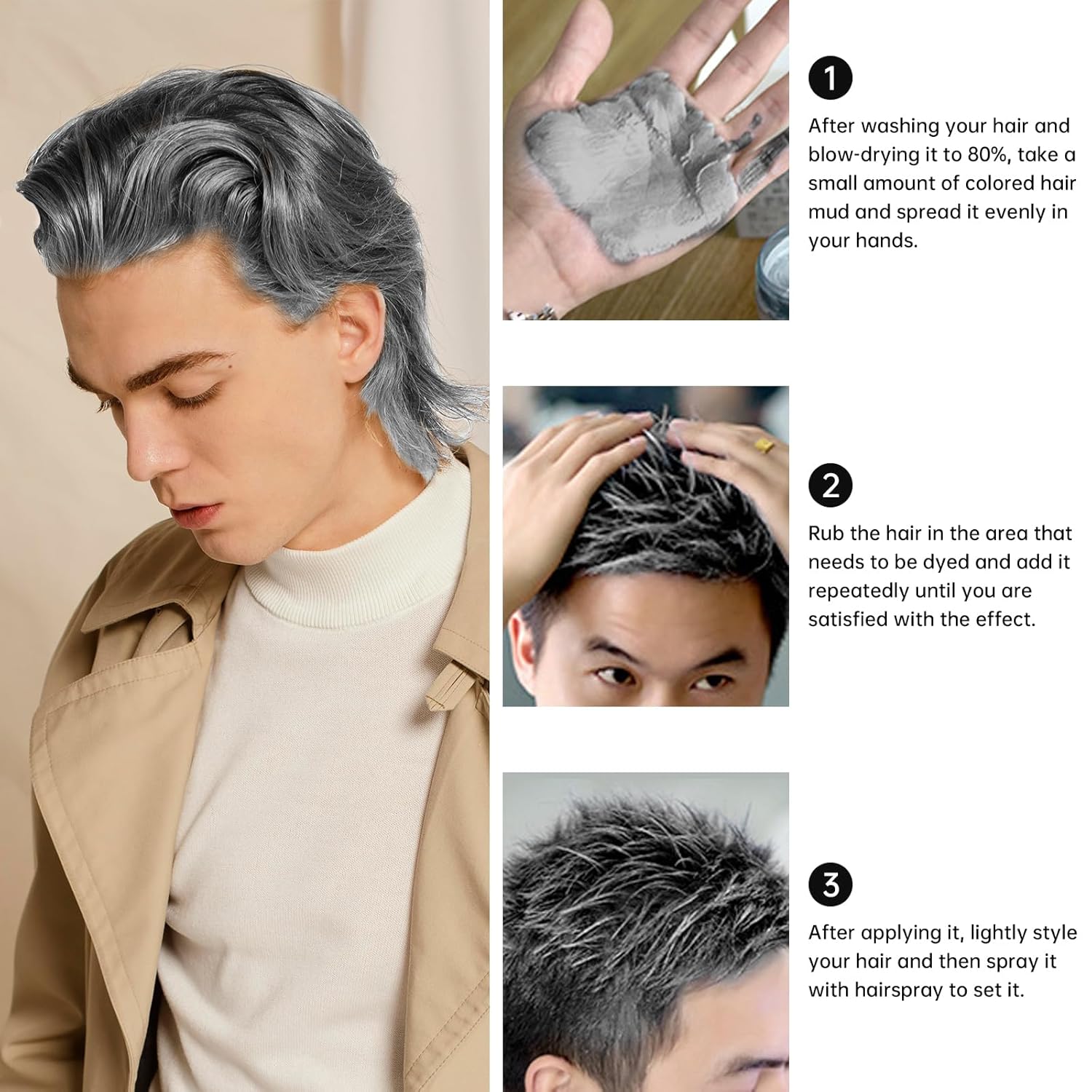 Tiza de color temporal para el cabello para niños, color de cera para el cabello para niñas de 4, 5, 6, 7, 8, 9, 10, 11 años, tinte de color para el