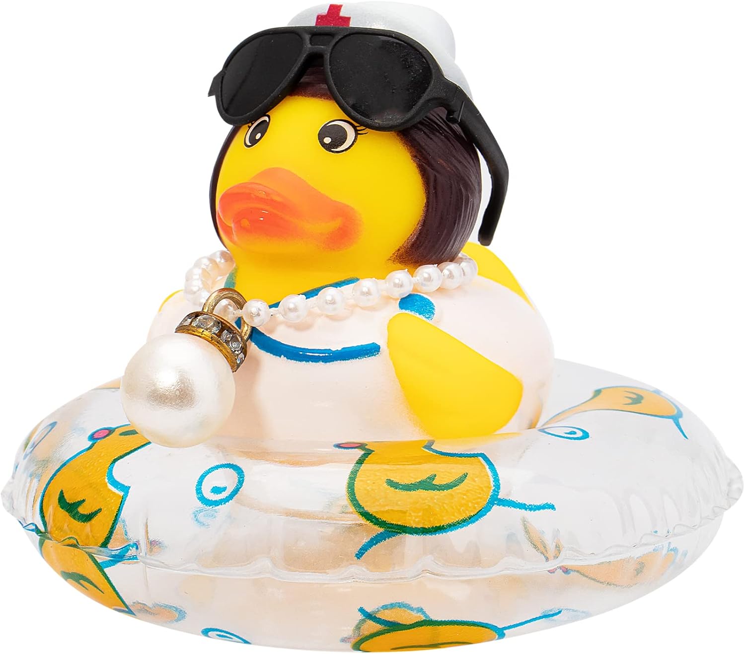 wonuu Decoración de pato de goma para automóvil, adorno para tablero de automóvil, accesorios de decoración de tablero de automóvil, con mini anillo