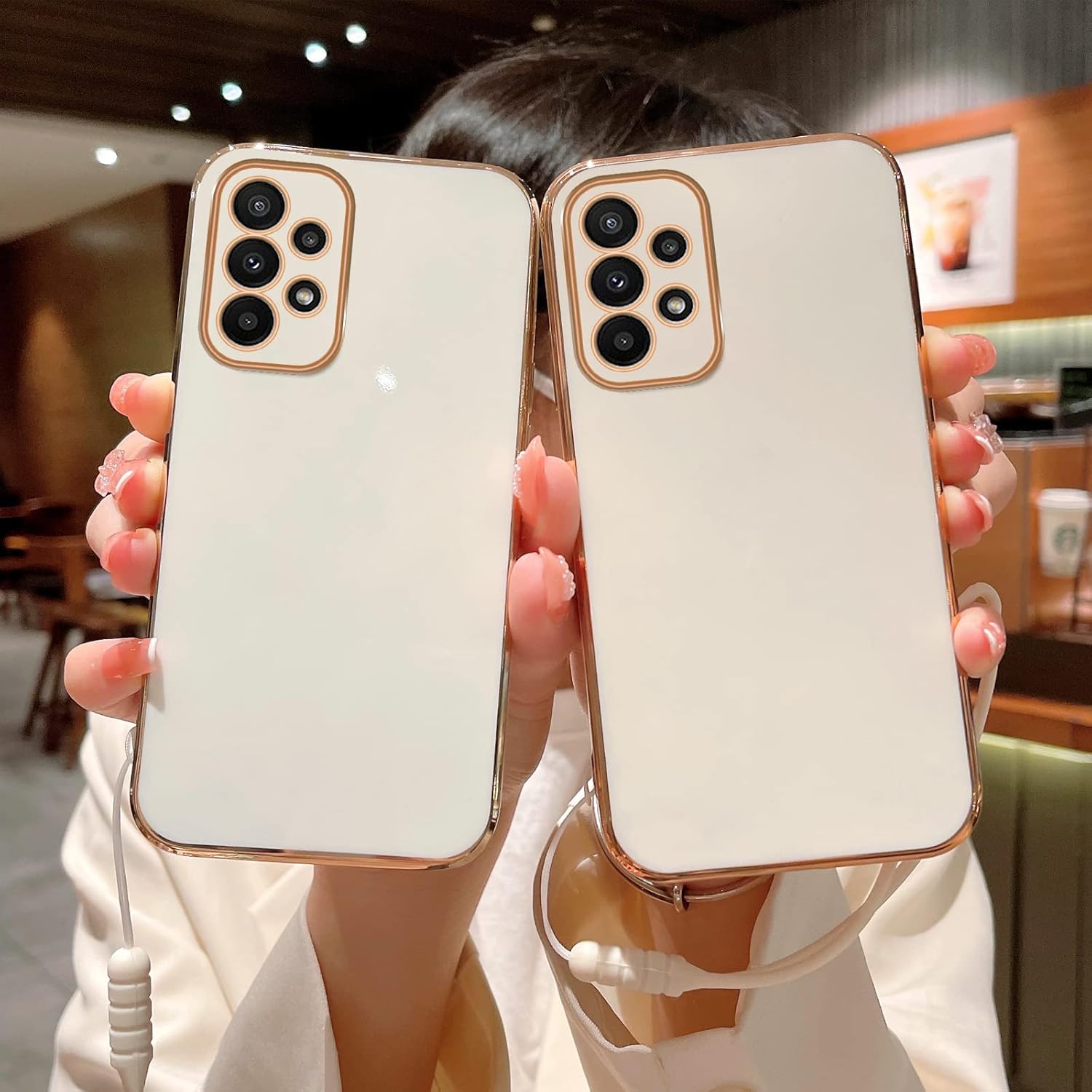 Funda para Galaxy A23 5G, Samsung A23 5G (no para A23 5G UW) para mujeres galvanoplastia, bonita estética de lujo, moderna, bonita, protección