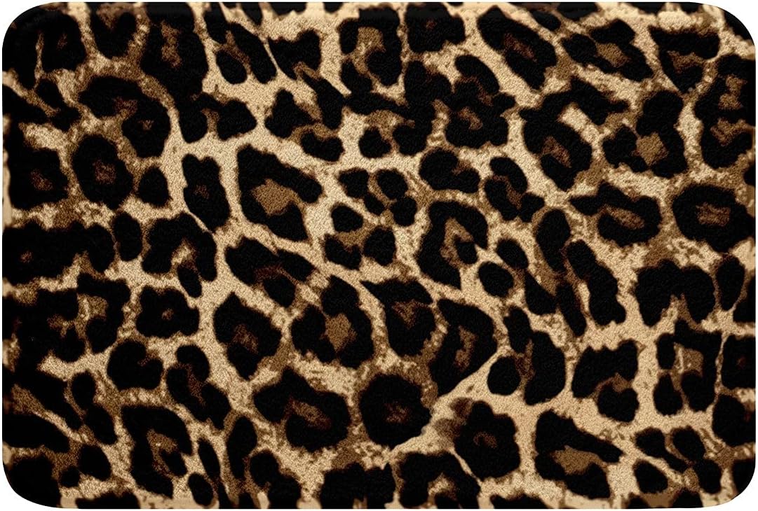 Alfombra de área con estampado de leopardo para dormitorio, África, con estampado de guepardo, absorbente, antideslizante, tapete de baño con patrón