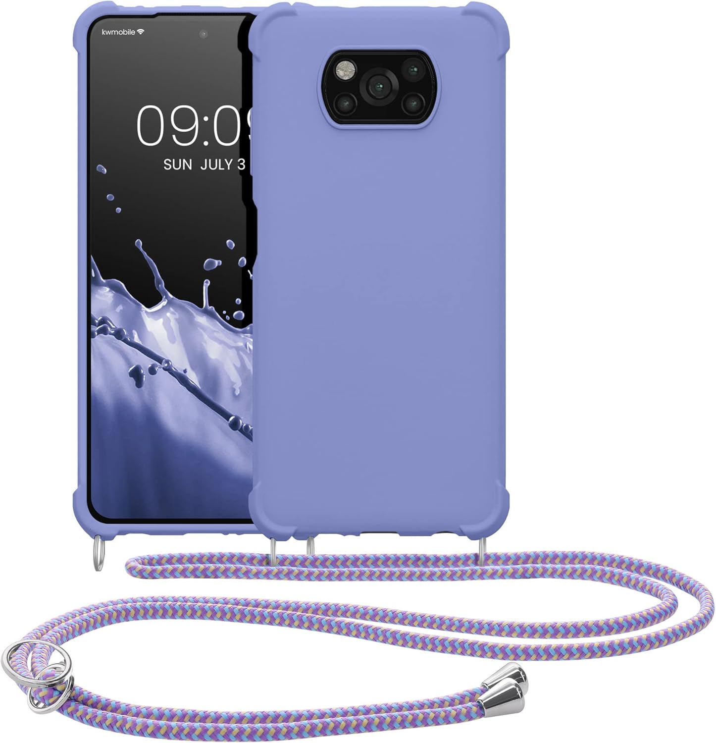 kwmobile Funda cruzada compatible con Xiaomi Poco X3 NFCPoco X3 Pro – Funda de silicona TPU con correa – Lavanda