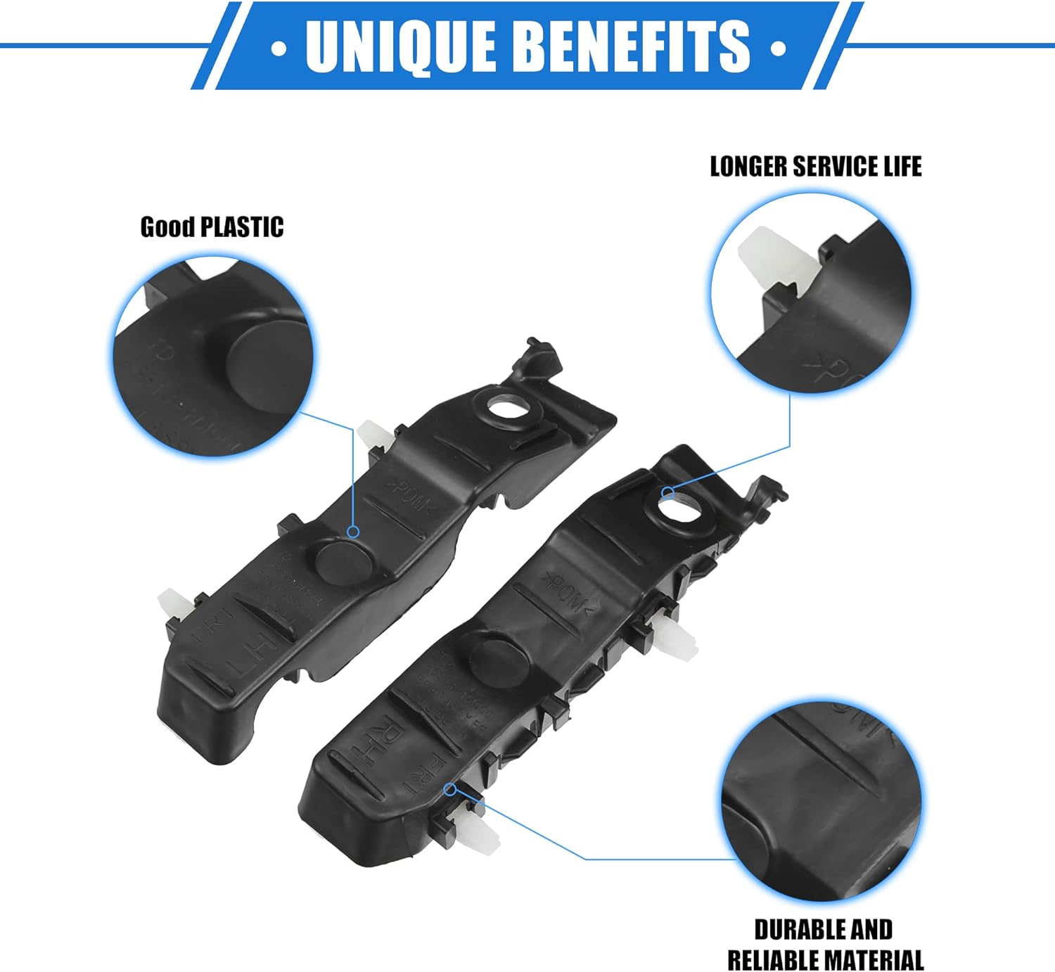 VekAuto 1 par de soportes de parachoques soporte Fender cubierta compatible para Kia Forte 2010 2011 2012 2013, plástico duradero negro delantero