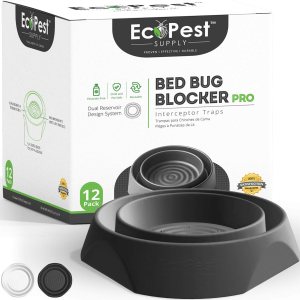 ECOPEST Interceptores de chinches de cama Paquete de 12 Trampas interceptoras para bloqueadores de chinches (Pro) Trampa de insectos, monitor y ECOPEST Interceptores de chinches de cama Paquete de 12 Trampas interceptoras para bloqueadores de chinches (Pro) Trampa de insectos, monitor y
