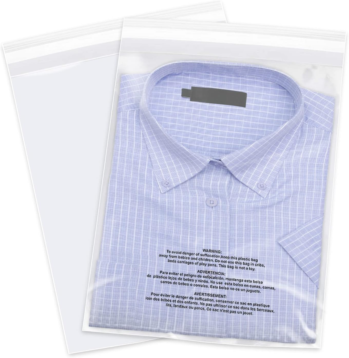 iMailer – 200 unidades – Bolsas pequeñas de polietileno transparente de 6 x 9 pulgadas con advertencia de asfixia autosellante de 1.6 mil para ropa,