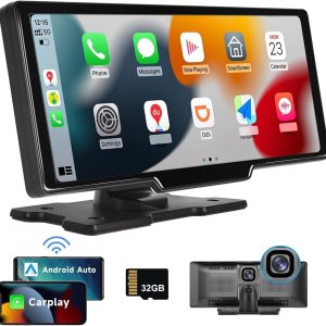 Estéreo de coche inalámbrico portátil Carplay con cámara de tablero de 2.5 K de 9.3 pulgadas, pantalla táctil Android Auto, grabación en bucle Estéreo de coche inalámbrico portátil Carplay con cámara de tablero de 2.5 K de 9.3 pulgadas, pantalla táctil Android Auto, grabación en bucle