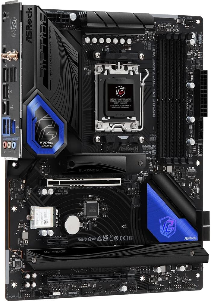 ASRock B650E PG Riptide WiFi AM5 Ryzen 7000 AMD B650 SATA 6Gbs DDR5 ATX placa base