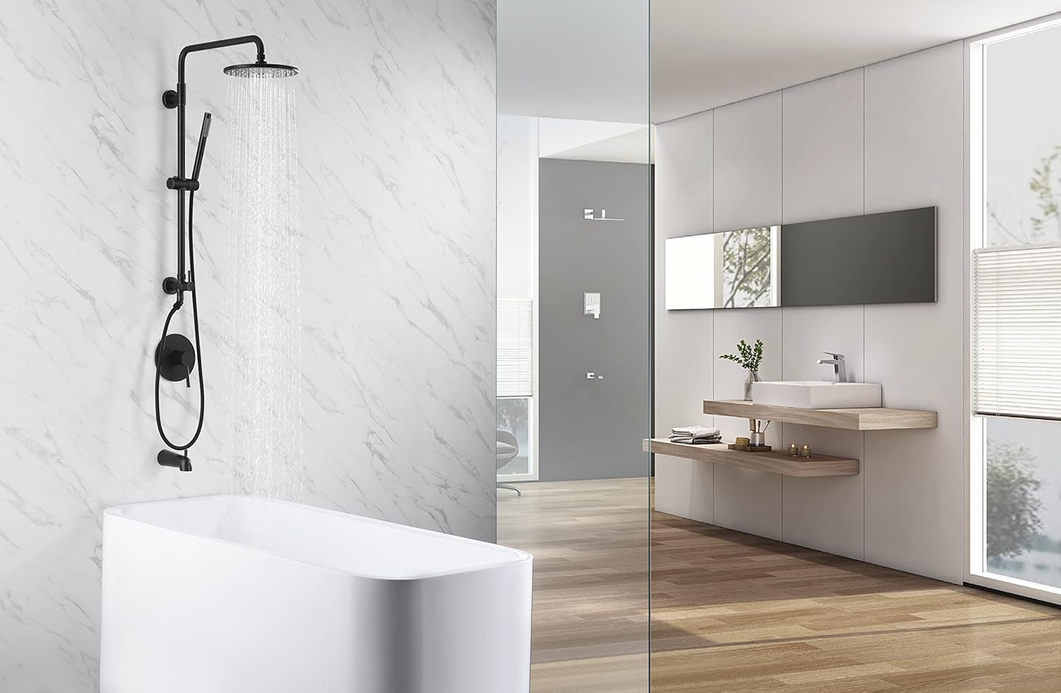 sumerain Sistema de ducha de bronce aceitado para reacondicionamiento y remodelación con cabezal de ducha de lluvia de 9 pulgadas
