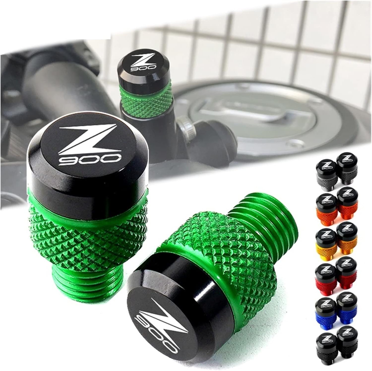TENREV LCCDZ M10*1.25 Compatible with Kawasaki Z900 Z 900 2013-2022 Bolts Motorcycle Accessories CNC Caps Rear View Side Mirrors Hole Plug Screws