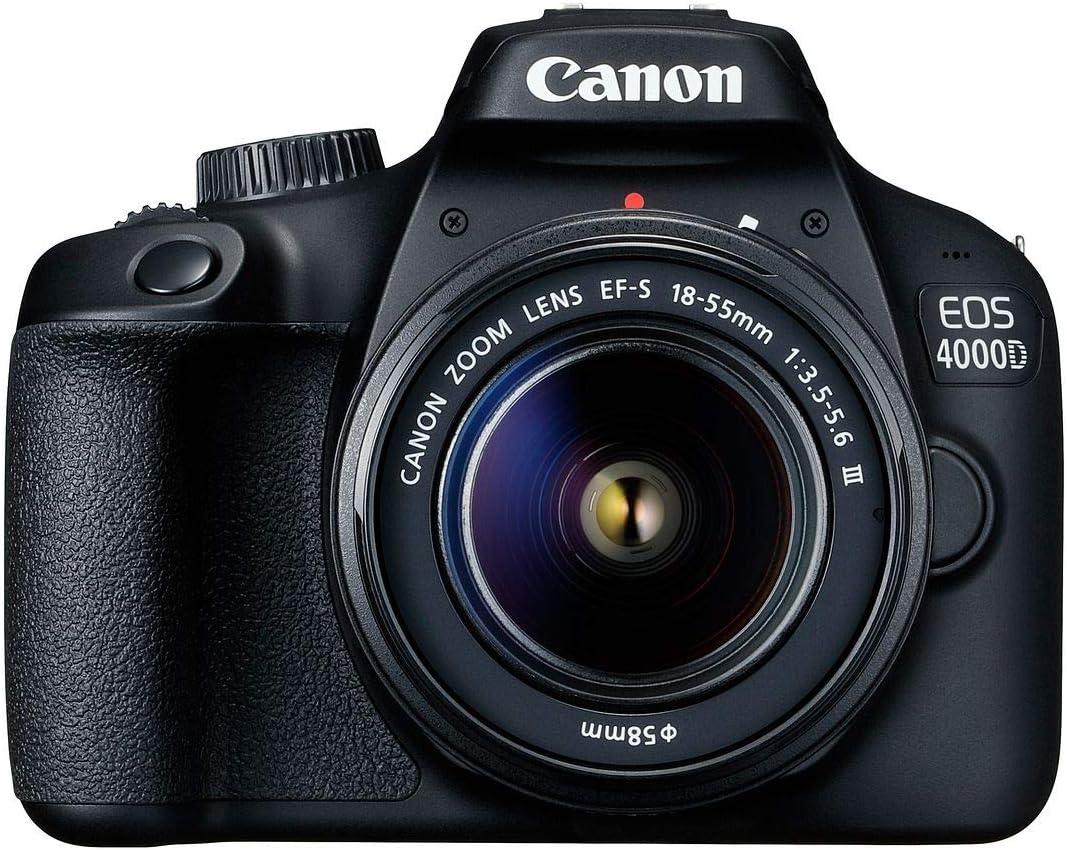 Canon EOS 4000D  Rebel T100 – Cámara DSLR de 0.709-2.165 in con zoom + paquete de accesorios ZeeTech con tarjeta de memoria SanDisk de 32 GB, kit de