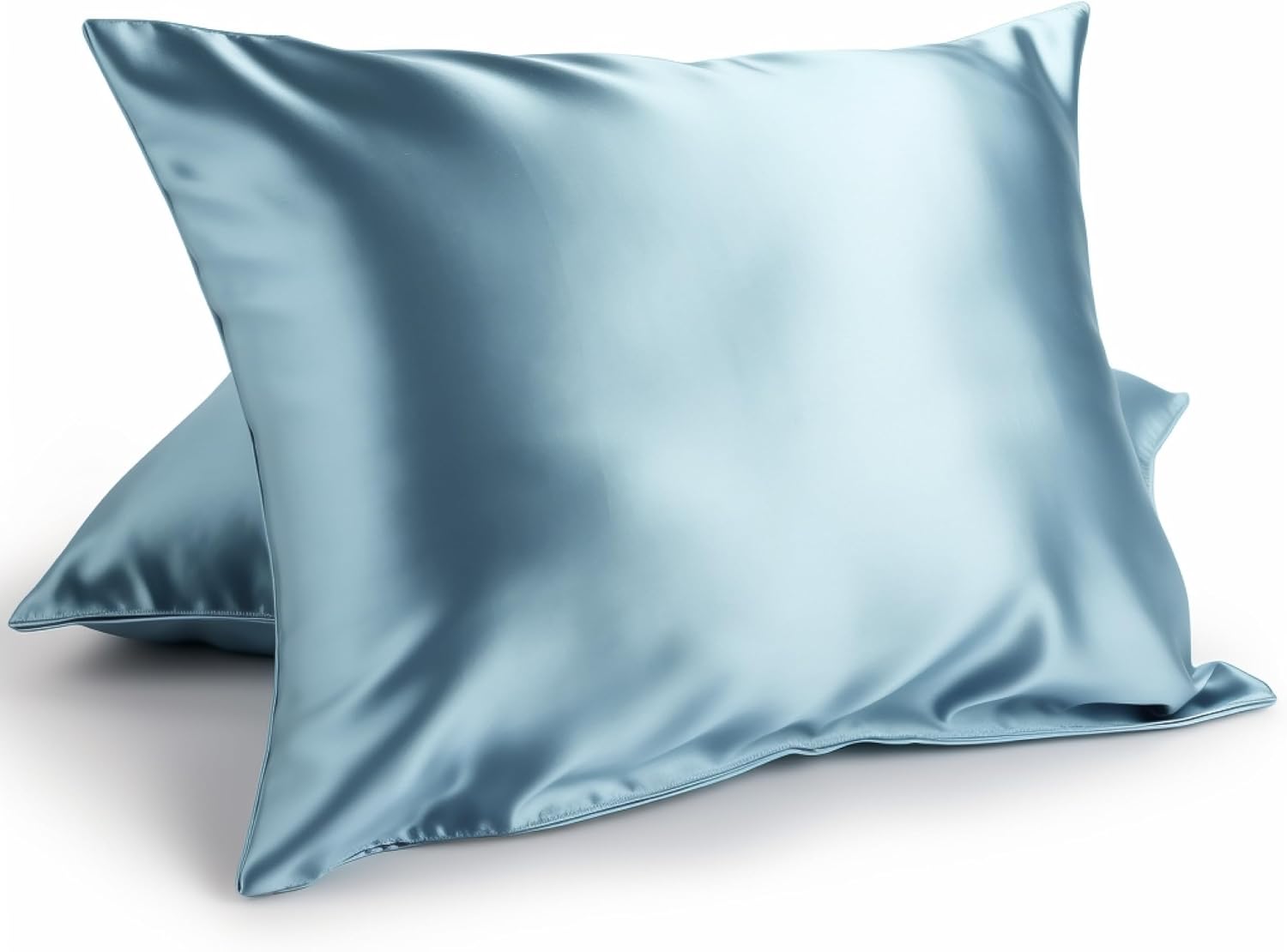 Bedsure Funda de almohada de seda para cabello y piel, funda de almohada de seda de morera azul, fundas de almohada de seda tamaño estándar, regalos