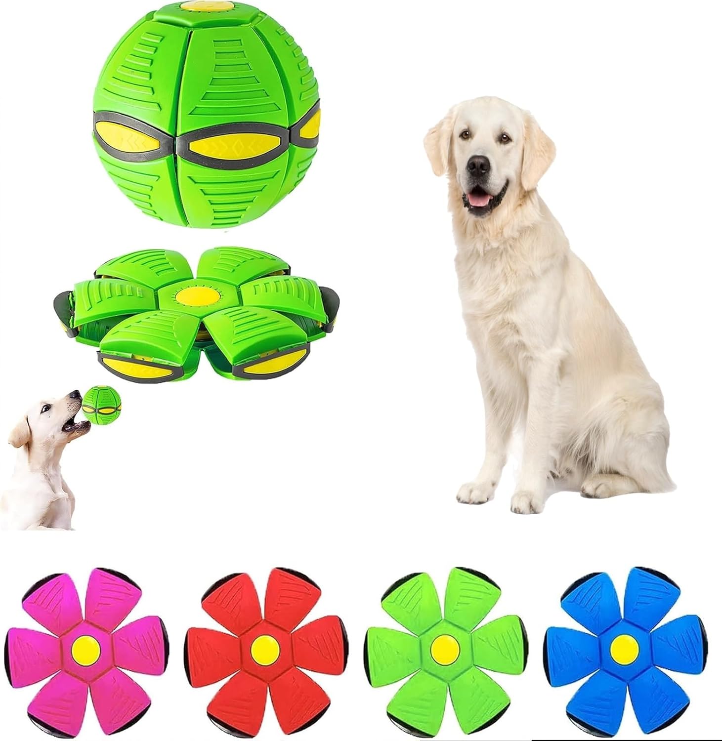 ElEfocus Juguetes para mascotas, pelota de frisbee para perro, juguetes para perros frisbee interactivos, juguetes para mascotas, pelotas de frisbee
