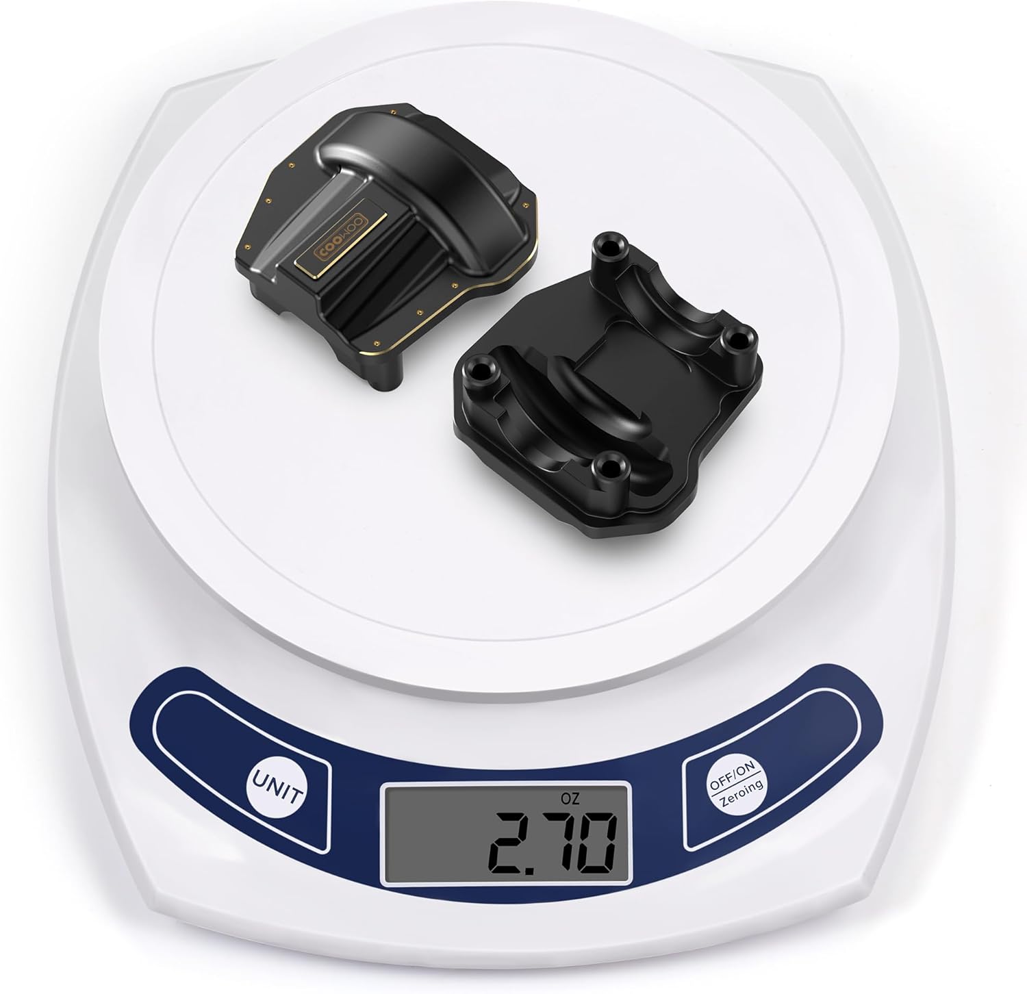 COOWOO Piezas de actualización de cubiertas diferenciales RC para camiones RC 110 SCX10 III – Juego de 2, mecanizado CNC de precisión, estabilidad