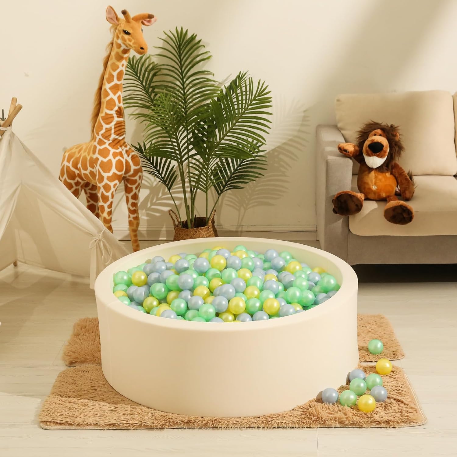 Realhaha Pelotas de piscina para bebé, temática oceánica, paquete de 100 unidades, crea una aventura submarina para tu pequeño, 3 colores de perlas