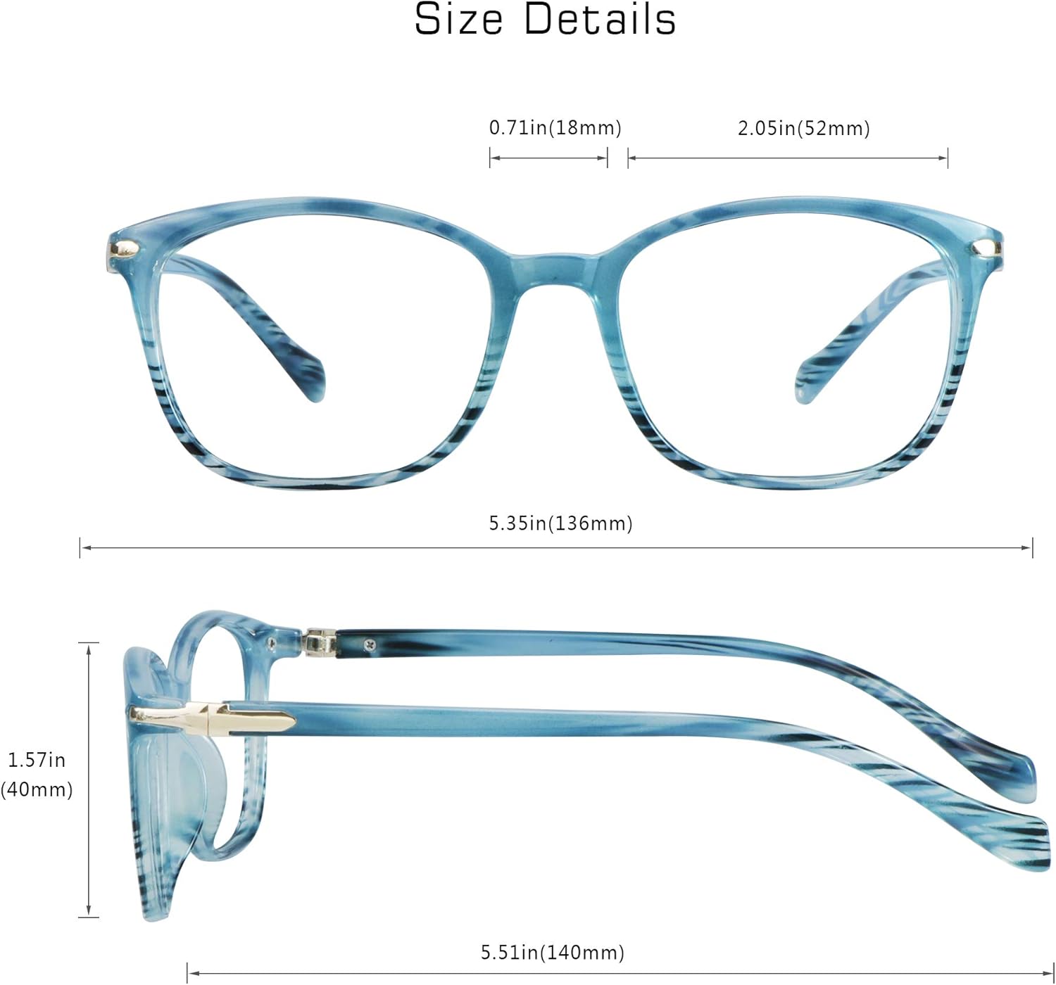 VisionGlobal Lentes de bloqueo de luz azul para mujereshombres, antifatiga ocular, elegante marco cuadrado, antirreflejos