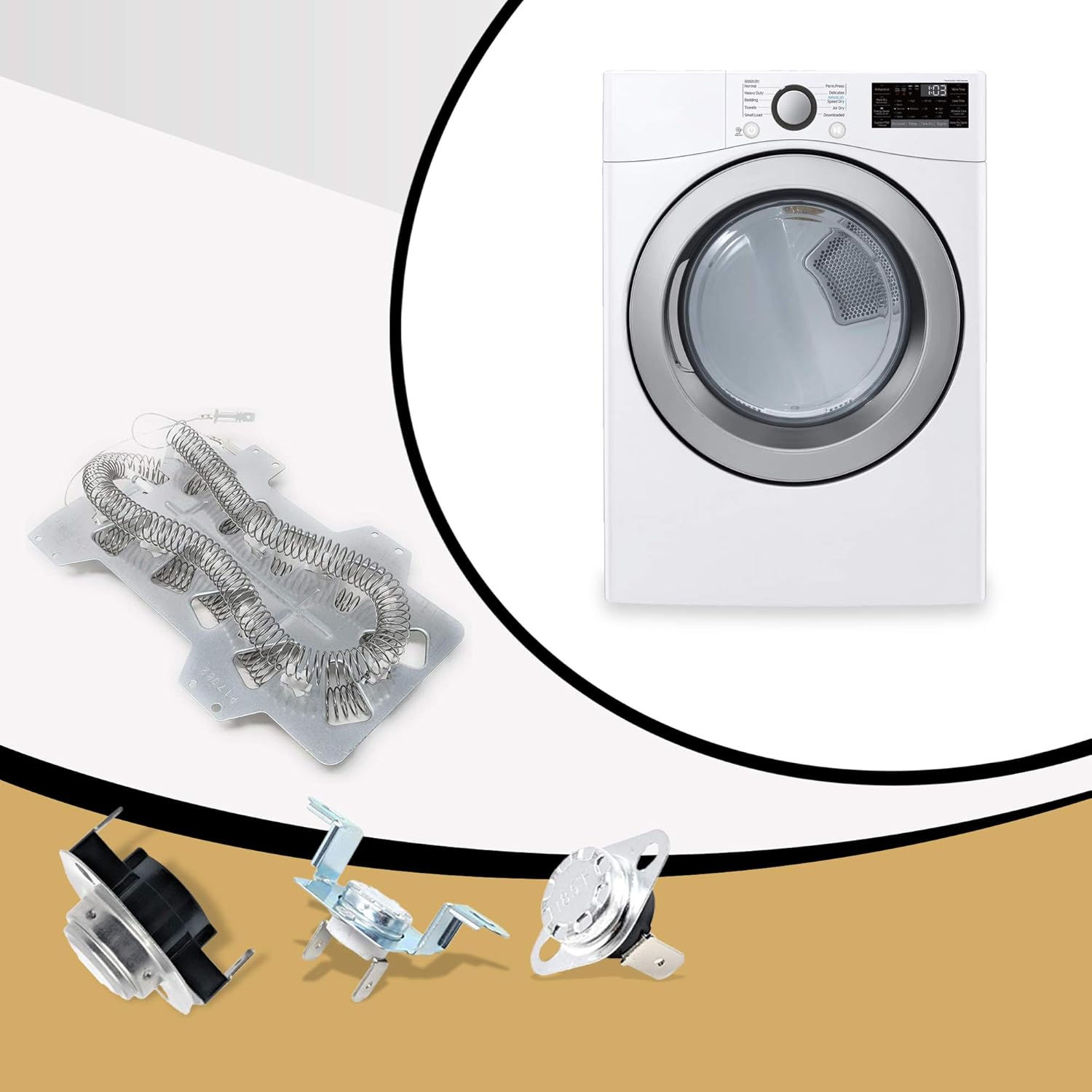 Kit de elementos calefactores para secadora Samsung – Reemplazo de fusible térmico y termostato
