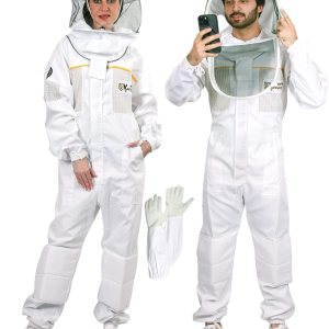 Polly – Traje de abeja de algodón, ultra ventilado, para hombres y mujeres, con guantes de abeja y 2 velos de apicultura, traje de apicultor Polly – Traje de abeja de algodón, ultra ventilado, para hombres y mujeres, con guantes de abeja y 2 velos de apicultura, traje de apicultor