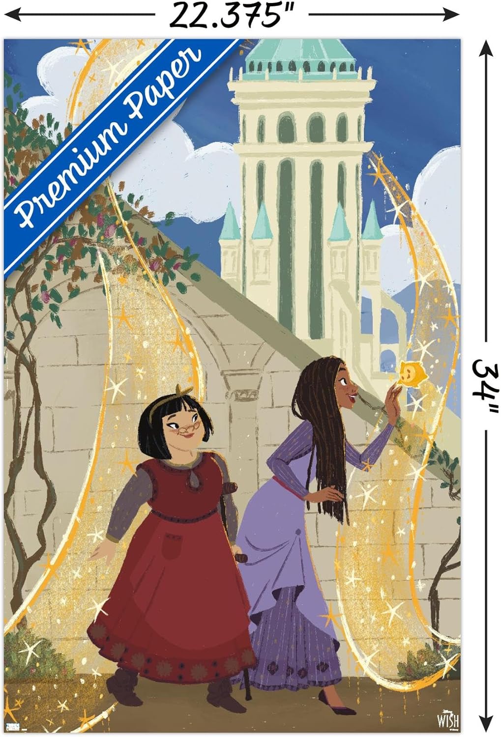 Trends International Disney Wish – Póster de collage de 3 (Friends), póster de pared, 22.37 x 34.00 pulgadas, paquete de póster y montaje prémium