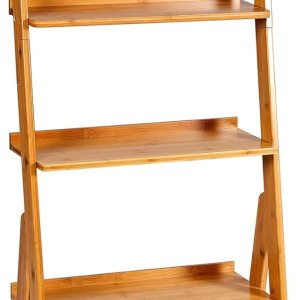 Estantería y estante de bambú de 5 niveles y estante para libros de 59.4 pulgadas, estante de almacenamiento de bambú multiusos para oficina en Estantería y estante de bambú de 5 niveles y estante para libros de 59.4 pulgadas, estante de almacenamiento de bambú multiusos para oficina en