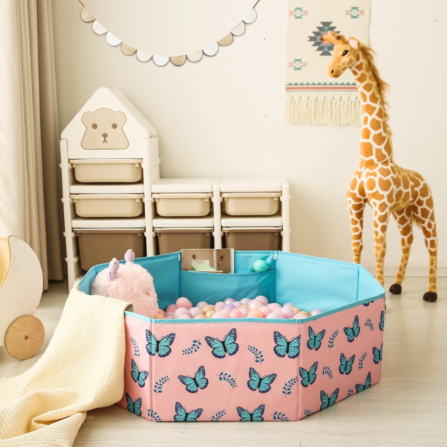 Piscina hexagonal para niños, perros y gatos  Piscina para bebés y piscina plegable para niños pequeños  Construcción robusta divertida área de