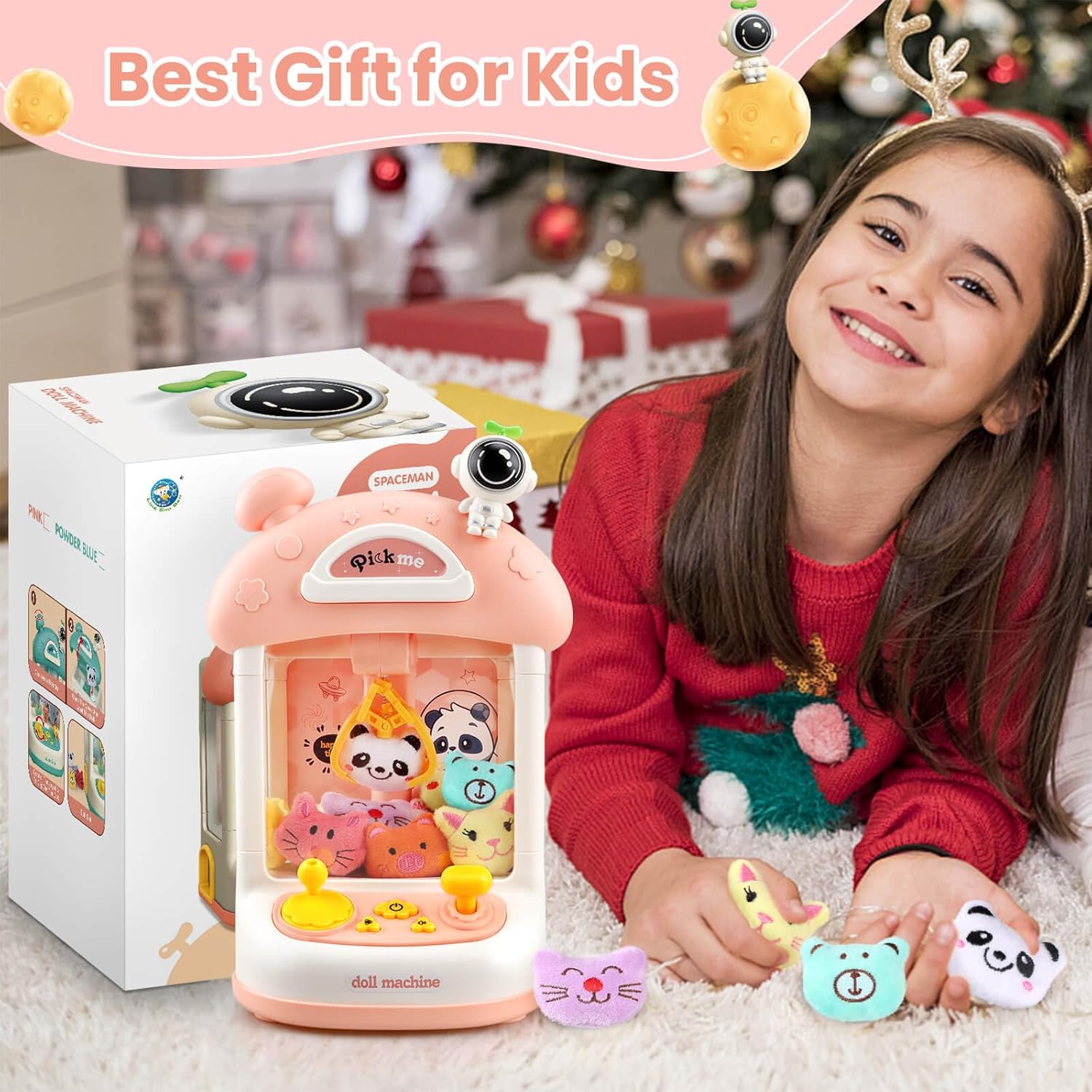 YOTOY Mini máquina de garras para niños de 3, 4, 5, 6, 7, 8 años, máquina de garras para niños, juguetes para niñas de 6 a 8 años, juguetes para