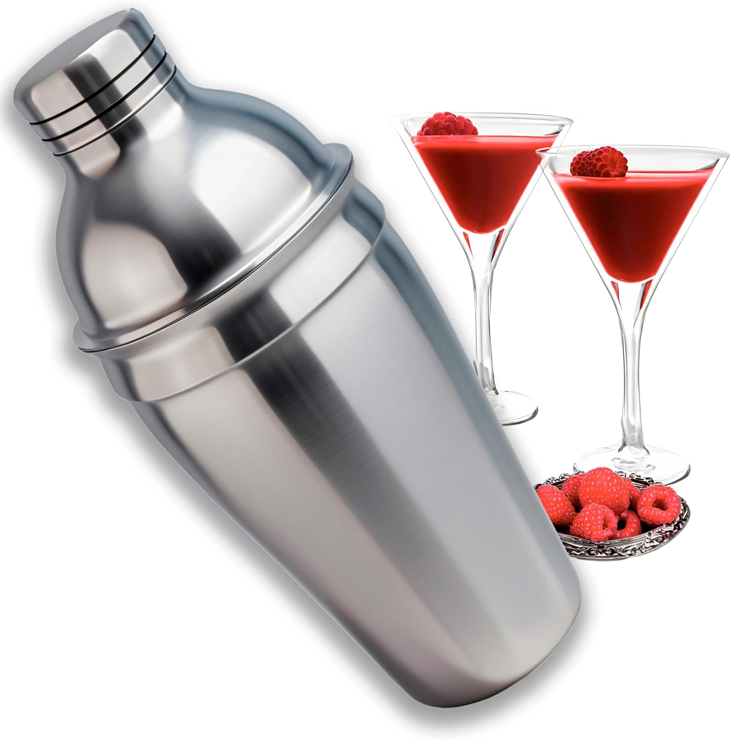Mixolab Coctelera, coctelera de Martini, coctelera de bar, acero inoxidable 188 (18 oz)