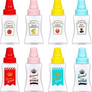 8 botellas exprimibles de salsa de tomate de 0.85 onzas  0.8 fl oz de miel y mostaza, aderezo de ensalada, salsa de soja, contenedor de salsa de 8 botellas exprimibles de salsa de tomate de 0.85 onzas  0.8 fl oz de miel y mostaza, aderezo de ensalada, salsa de soja, contenedor de salsa de