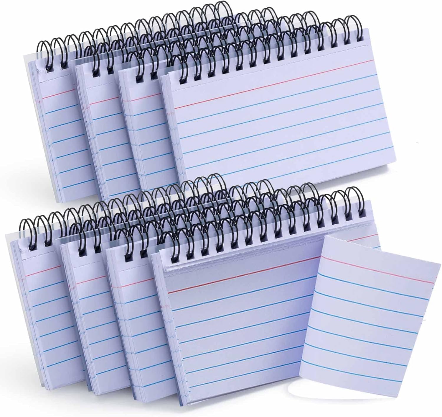 400 tarjetas de índice premium, tarjeta de aprendizaje blanca de 3 x 5 pulgadas, tarjetas de notas disponibles de doble cara, anillo de papel