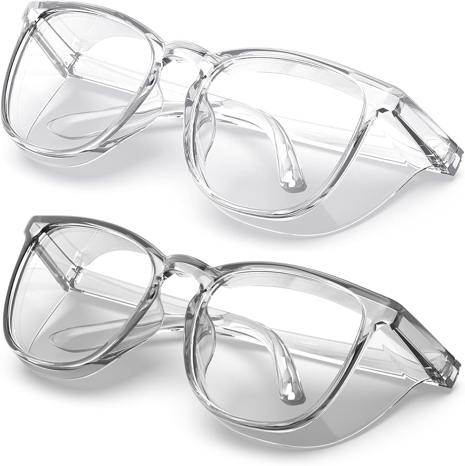 TOREGE Gafas de seguridad transparentes, bonitas gafas de seguridad para mujeres, gafas protectoras para los ojos con lente de luz antivaho y