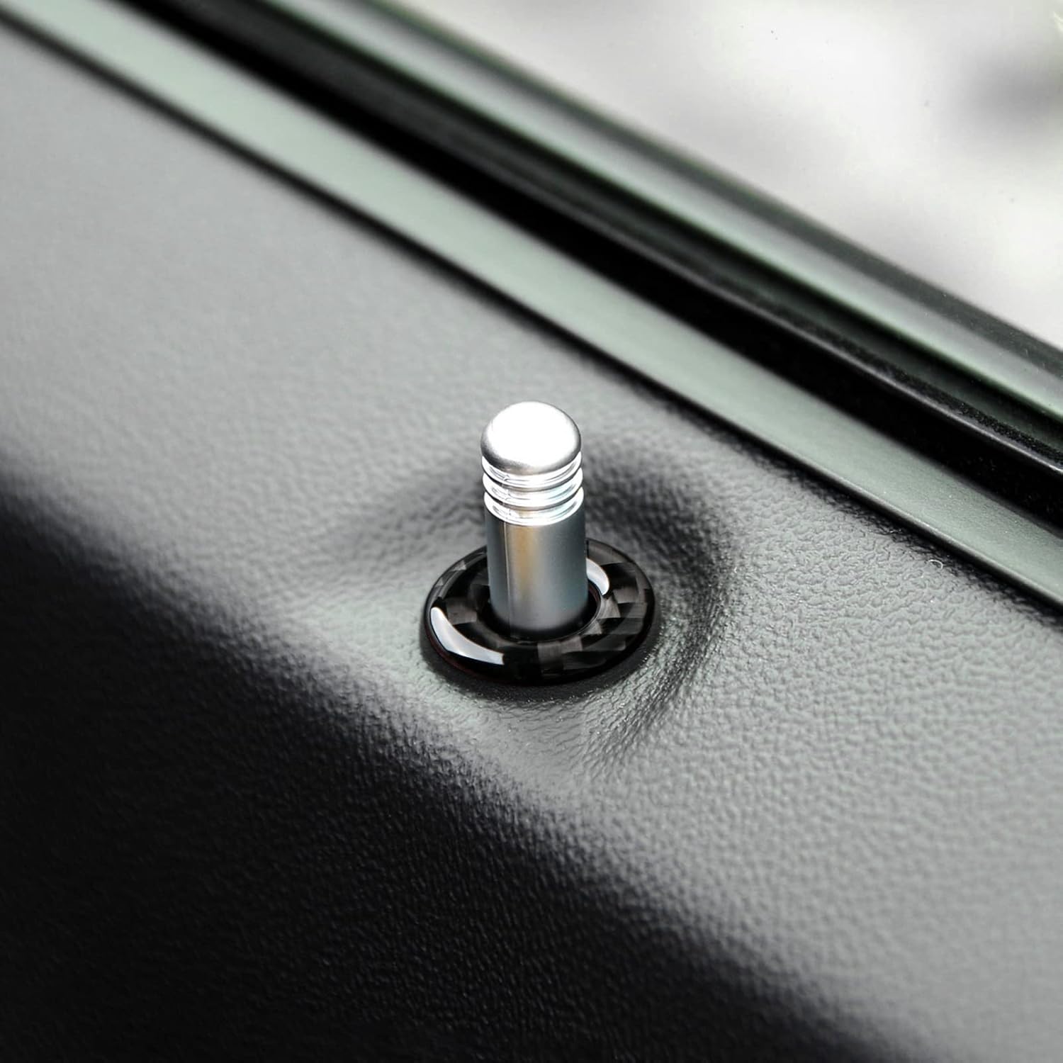 Calcomanías de anillo circular para cerradura de puerta de coche, 4 unidades, para Dodge Challenger 2008-2014, accesorios de fibra de carbono,